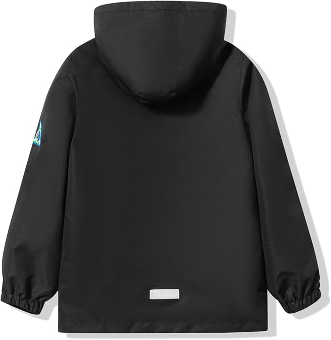 YoungSoul Boys Girls Waterproof Jackets Kids Lightweight Fleece Lined Raincoat with Detachable Hood - Boys Jacket - British D'sire