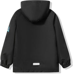 YoungSoul Boys Girls Waterproof Jackets Kids Lightweight Fleece Lined Raincoat with Detachable Hood - Boys Jacket - British D'sire