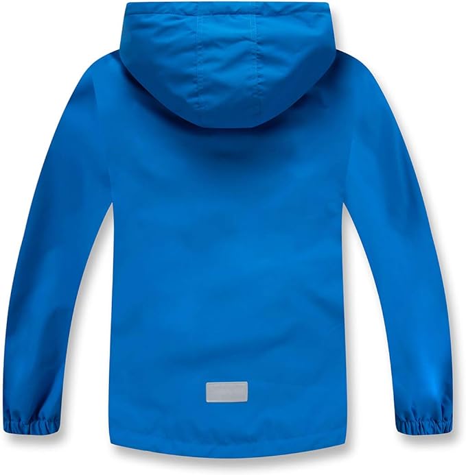 YoungSoul Boys Girls Waterproof Jackets Kids Lightweight Fleece Lined Raincoat with Detachable Hood - Boys Jacket - British D'sire