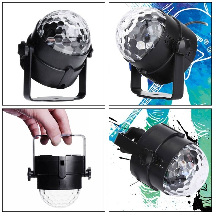 YouOKLight YK2278 3W Sound Activated Party DJ Lighting RBG Disco Ball Strobe Lamp Stage Par Light with 7 Modes, Without Remote Control - British D'sire