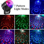 YouOKLight YK2278 3W Sound Activated Party DJ Lighting RBG Disco Ball Strobe Lamp Stage Par Light with 7 Modes, Without Remote Control - British D'sire
