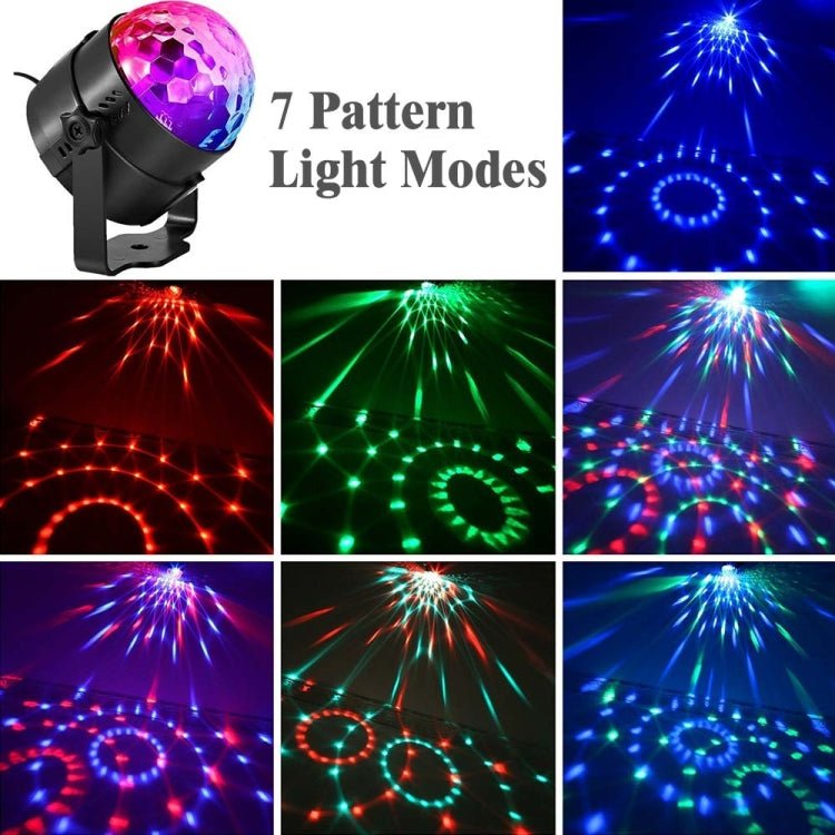 YouOKLight YK2278 3W Sound Activated Party DJ Lighting RBG Disco Ball Strobe Lamp Stage Par Light with 7 Modes, Without Remote Control - British D'sire