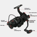 YUMOSHI KP5000 Dual Brake Fishing Reel Metal Shallow Spool & Zero-Gap Design for Long Casting - British D'sire