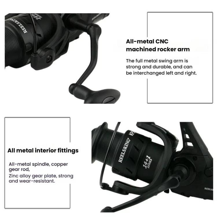 YUMOSHI KP5000 Dual Brake Fishing Reel Metal Shallow Spool & Zero-Gap Design for Long Casting - British D'sire