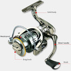 YUMOSHI SJ7000 Seamless Saltwater Spinning Fishing Reel Full Metal Spool 5.2:1 Gear Ratio - British D'sire