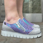 Zap - Silver/Turquoise zip up shoe - Flats - British D'sire