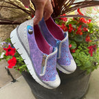 Zap - Silver/Turquoise zip up shoe - Flats - British D'sire