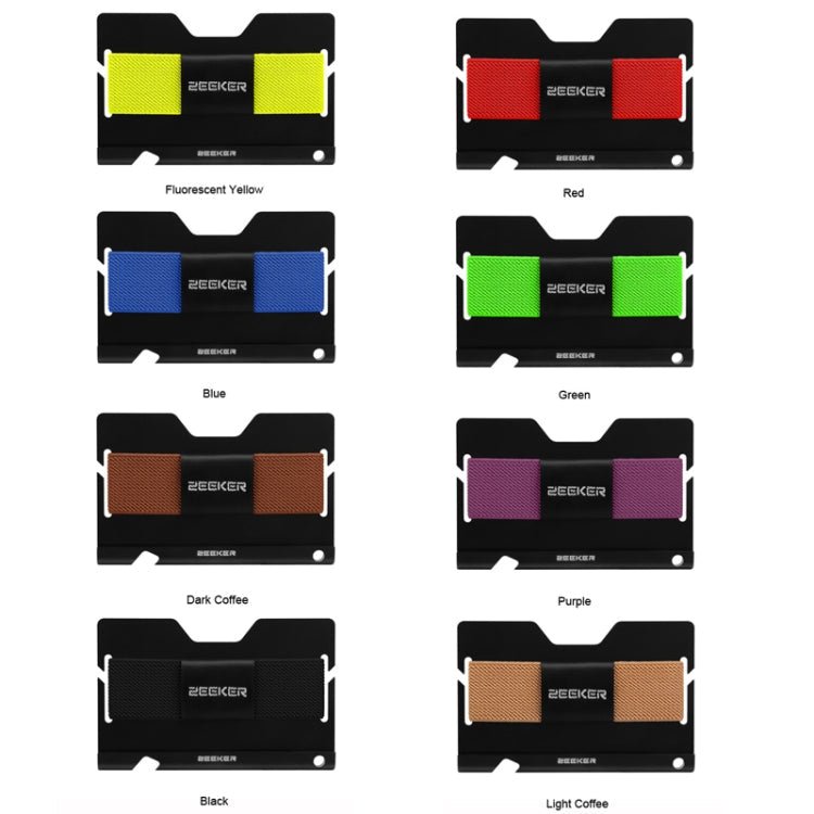 ZEEKER JK03 Aluminum Alloy Card Holder Multi-Function Elastic Band Women And Men Wallet Metal Business Card Holder(Red) Secondary image