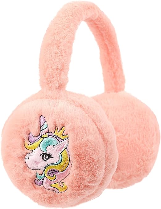 Zeltauto Kids Earmuffs Plush Ear Warmer Unicorn Thermal Winter Earmuffs Adjustable Headband for Boys Aged 6 - 12 - Earmuff - British D'sire
