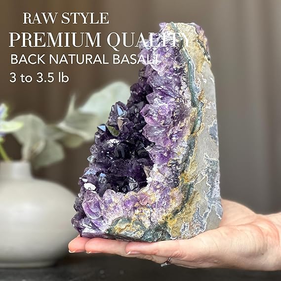 Zen – Deep Purple Project Amethyst Crystal Cluster Geode (0.5 - 4 lb) – Perfect for Meditation, Healing & Elegant Decor. - Natural Amethyst Crystal - British D'sire