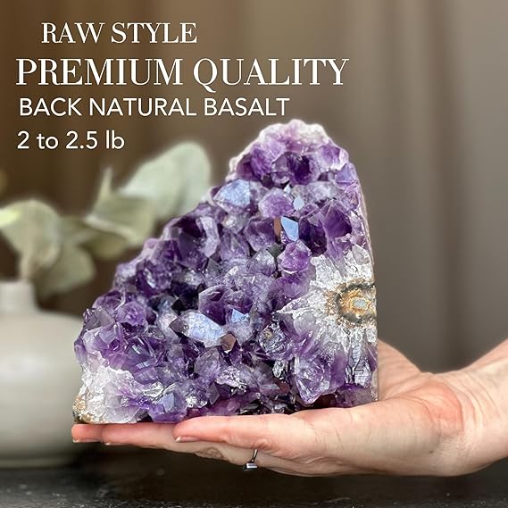 Zen – Deep Purple Project Amethyst Crystal Cluster Geode (0.5 - 4 lb) – Perfect for Meditation, Healing & Elegant Decor. - Natural Amethyst Crystal - British D'sire