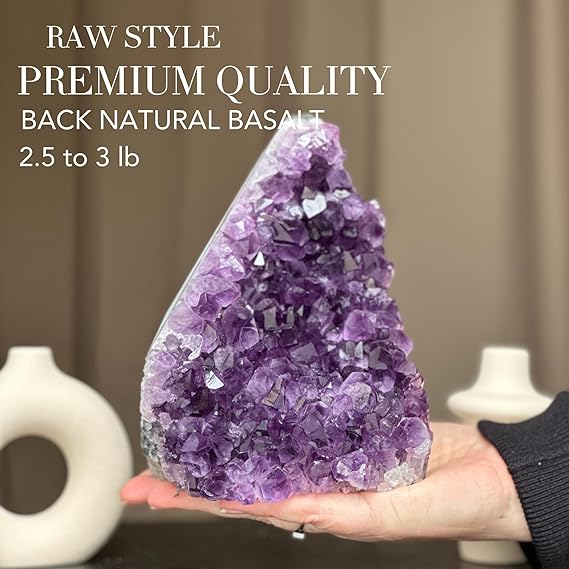 Zen – Deep Purple Project Amethyst Crystal Cluster Geode (0.5 - 4 lb) – Perfect for Meditation, Healing & Elegant Decor. - Natural Amethyst Crystal - British D'sire