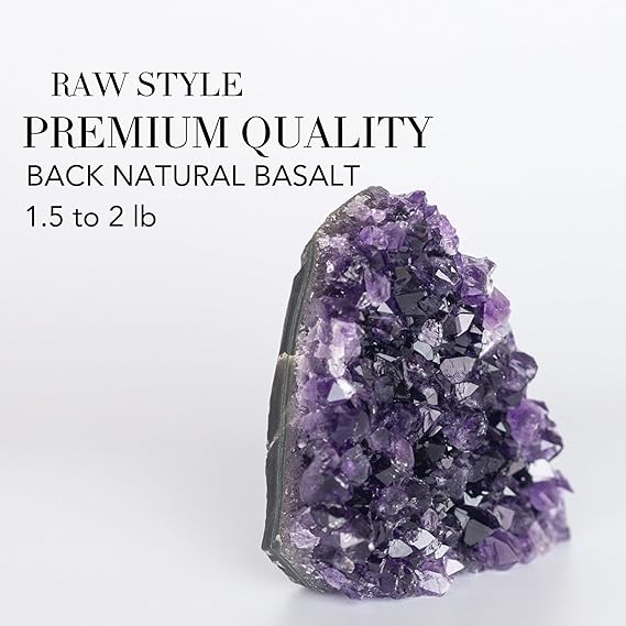 Zen – Deep Purple Project Amethyst Crystal Cluster Geode (0.5 - 4 lb) – Perfect for Meditation, Healing & Elegant Decor. - Natural Amethyst Crystal - British D'sire