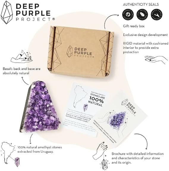 Zen – Deep Purple Project Amethyst Crystal Cluster Geode (0.5 - 4 lb) – Perfect for Meditation, Healing & Elegant Decor. - Natural Amethyst Crystal - British D'sire