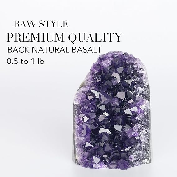 Zen – Deep Purple Project Amethyst Crystal Cluster Geode (0.5 - 4 lb) – Perfect for Meditation, Healing & Elegant Decor. - Natural Amethyst Crystal - British D'sire