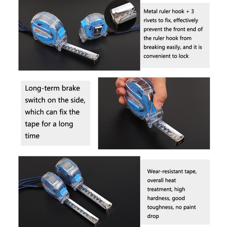 ZHCY CY - 0107 Stainless Steel Drop - Proof Waterproof And Rust - Proof Steel Tape Measure, Size: 7.5m x 25mm - British D'sire