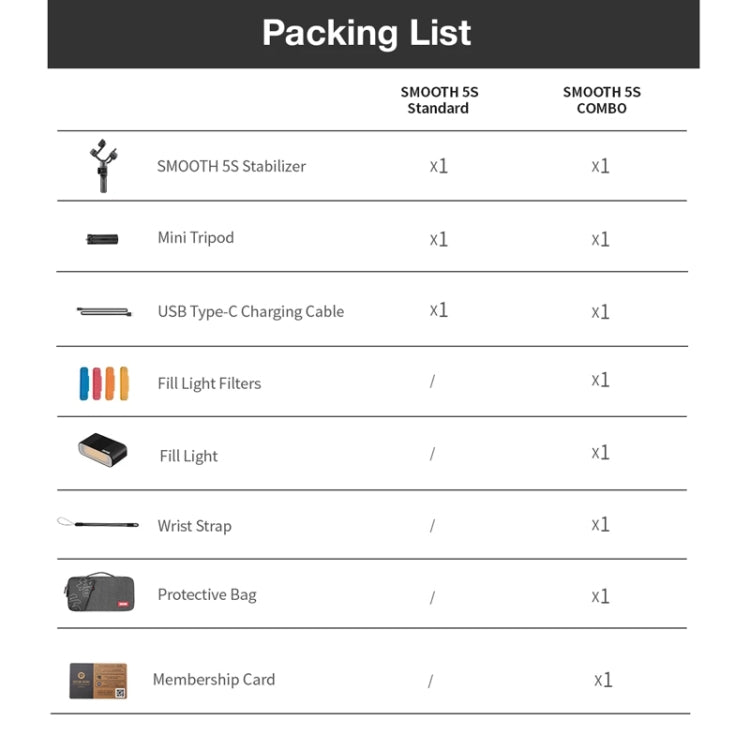 ZHIYUN Smooth 5S 3 - Axis Smartphone Handheld Gimbals Stabilizer, Spec: Standard White - British D'sire