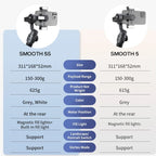 ZHIYUN Smooth 5S 3 - Axis Smartphone Handheld Gimbals Stabilizer, Spec: Standard White - British D'sire