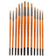 ZHU TING 12 PCS / Set Short Wooden Pole Nylon Hair Watercolor Hook Line Brush Nail Oil Painting Stroke Brush - British D'sire