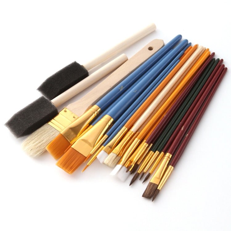 ZHU TING 25 PCS / Set Multifunctional Oil Paint Brush Gouache Watercolor Acrylic Paint Brush Student Painting Supplies - British D'sire