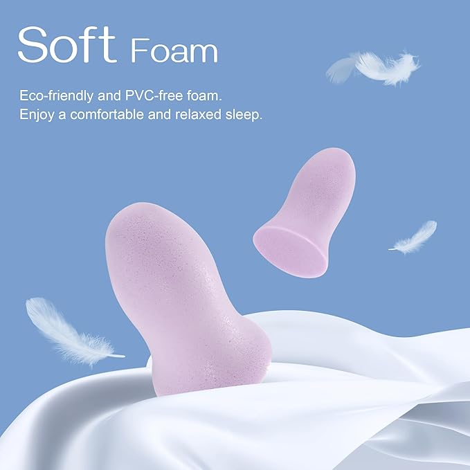 Ziebioo Super Soft Foam Ear Plugs for Sleep, Ergonomic Design, 36dB SNR Noise Cancelling Hypoallergenic Earplugs for Snoring Blocking, Flying, Studying, Work - Ear Plugs - British D'sire