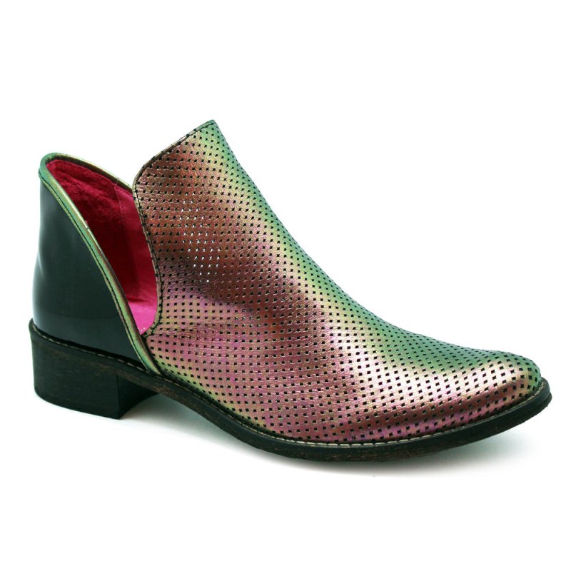 Zippette - Iridescent ankle boot - Flats - British D'sire