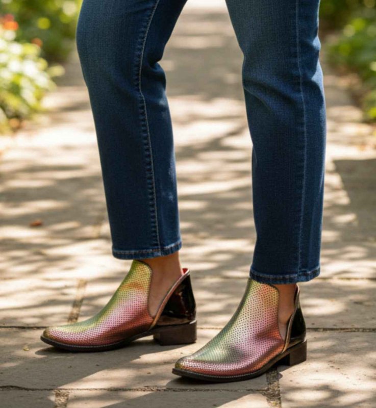 Zippette - Iridescent ankle boot - Flats - British D'sire