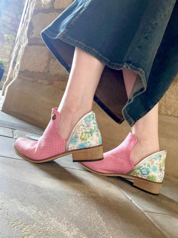 Zippette - Pink floral - boots - British D'sire