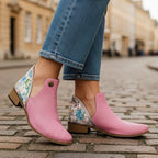 Zippette - Pink floral - boots - British D'sire