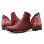 Zippette - Red/Sequin Last Sizes 35 and 42! - Flats - British D'sire