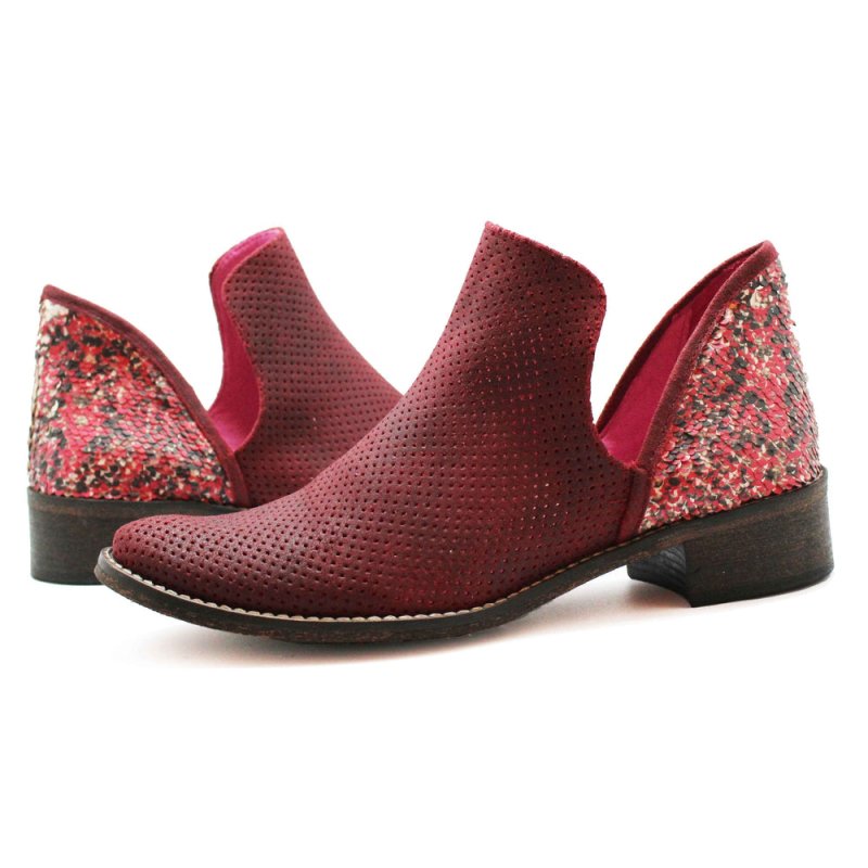 Zippette - Red/Sequin Last Sizes 35 and 42! - Flats - British D'sire