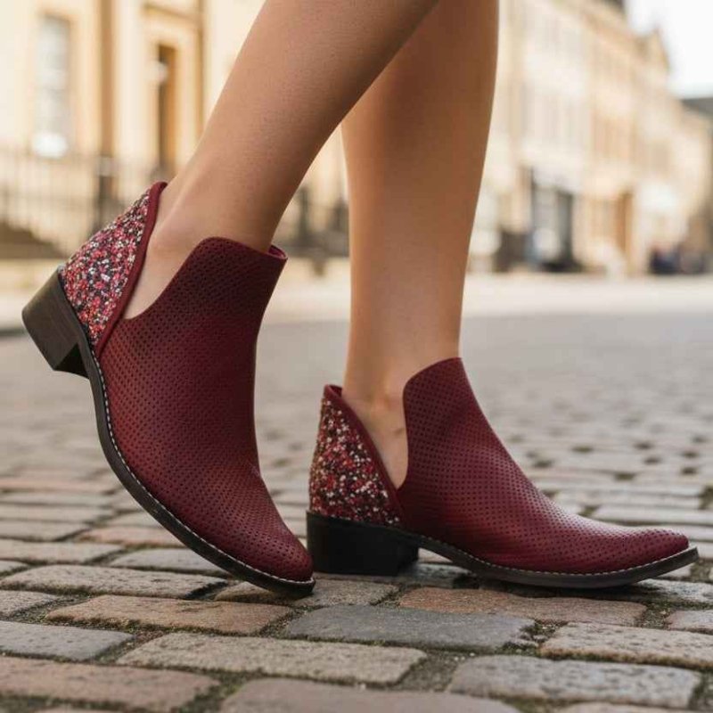 Zippette - Red/Sequin Last Sizes 35 and 42! - Flats - British D'sire
