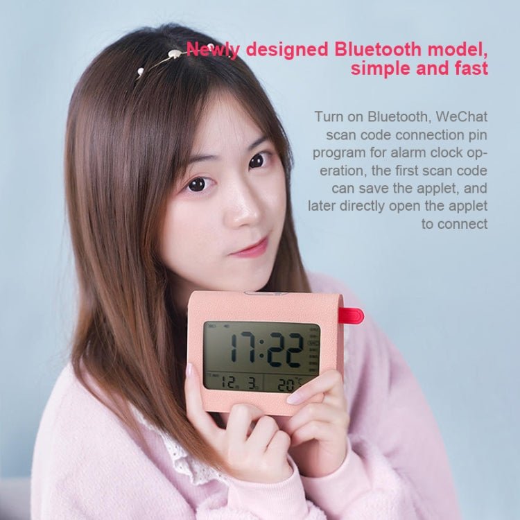 ZKLiLi Lazy Snooze Applet Alarm Clock Bedside Bluetooth Multifunctional Silent Digital Alarm Clock(Pink) - British D'sire