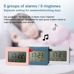 ZKLiLi Lazy Snooze Applet Alarm Clock Bedside Bluetooth Multifunctional Silent Digital Alarm Clock(Pink) - British D'sire