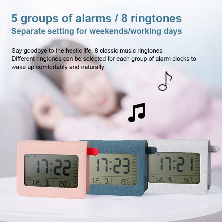 ZKLiLi Lazy Snooze Applet Alarm Clock Bedside Bluetooth Multifunctional Silent Digital Alarm Clock(Pink) - British D'sire
