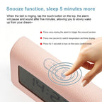 ZKLiLi Lazy Snooze Applet Alarm Clock Bedside Bluetooth Multifunctional Silent Digital Alarm Clock(Pink) - British D'sire