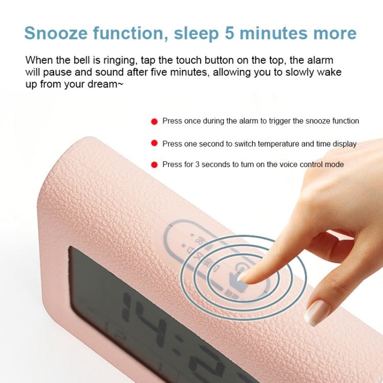 ZKLiLi Lazy Snooze Applet Alarm Clock Bedside Bluetooth Multifunctional Silent Digital Alarm Clock(Pink) - British D'sire