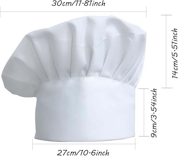 ZKSMNB Chef's Hat Unisex Chef's Hat Made of Poly Cotton Gastro Hats - Hats & Caps - British D'sire