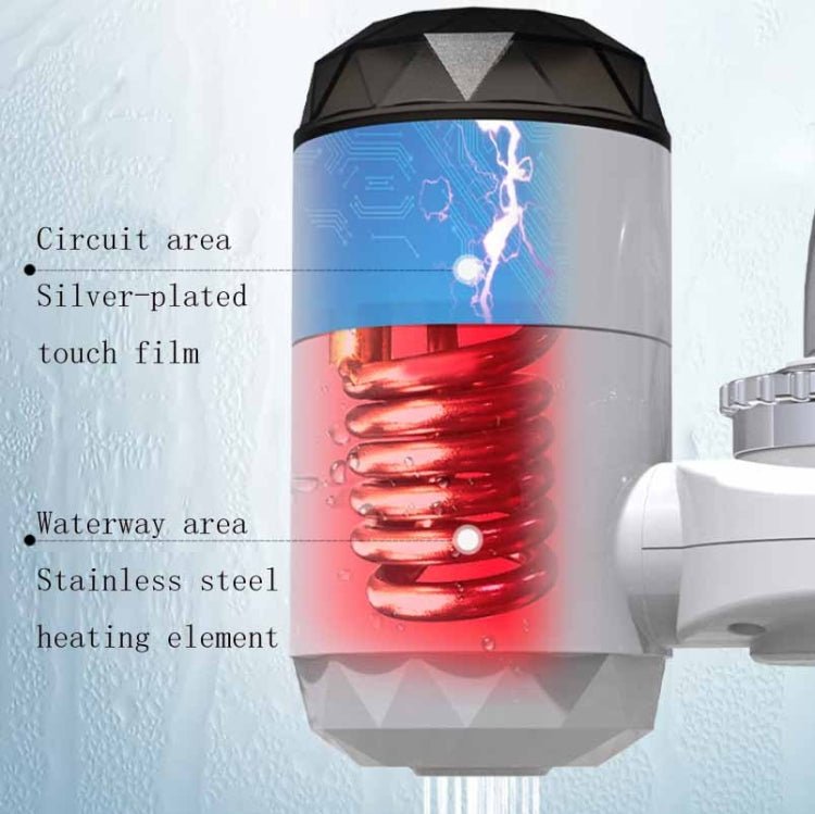 Zoosen Electric Hot Water Faucet Connection Type Instant Hot Water Faucet EU Plug, Style:White - British D'sire