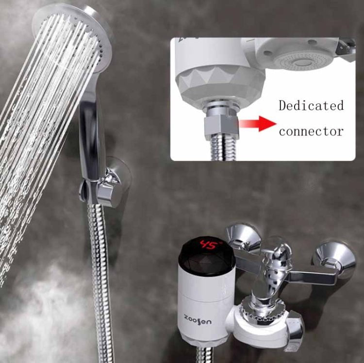 Zoosen Electric Hot Water Faucet Connection Type Instant Hot Water Faucet EU Plug, Style:White - British D'sire
