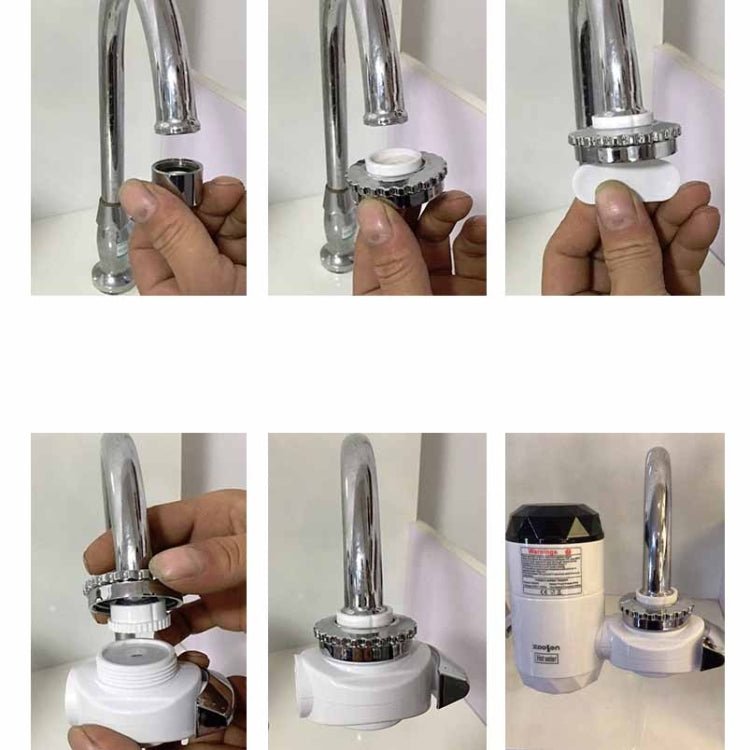 Zoosen Electric Hot Water Faucet Connection Type Instant Hot Water Faucet EU Plug, Style:White - British D'sire