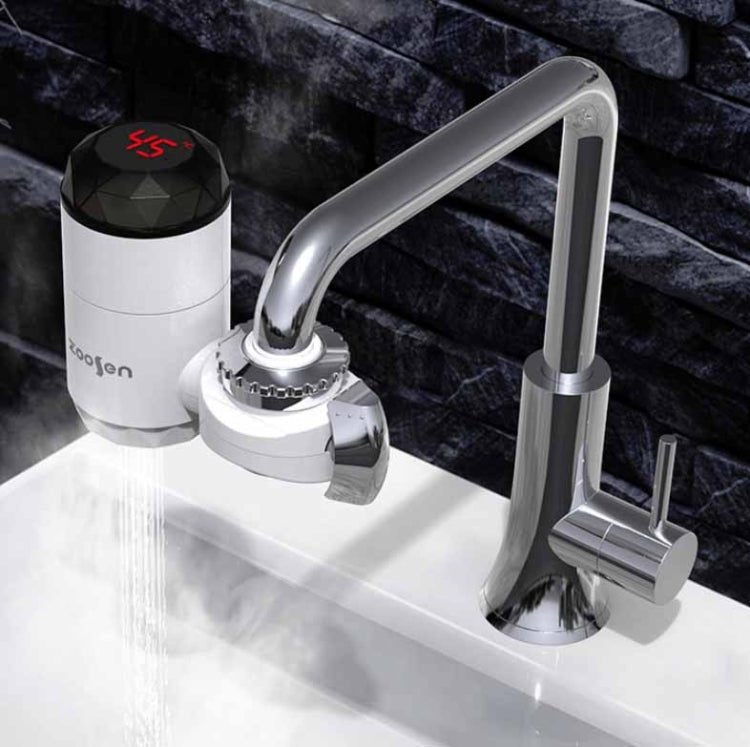 Zoosen Electric Hot Water Faucet Connection Type Instant Hot Water Faucet EU Plug, Style:White - British D'sire