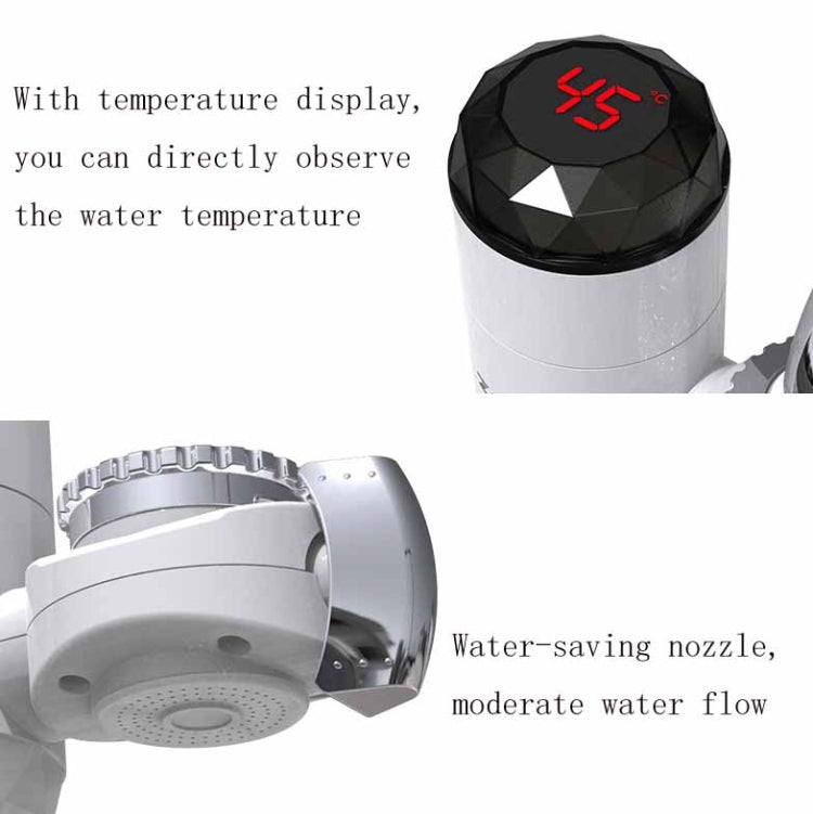 Zoosen Electric Hot Water Faucet Connection Type Instant Hot Water Faucet EU Plug, Style:White - British D'sire