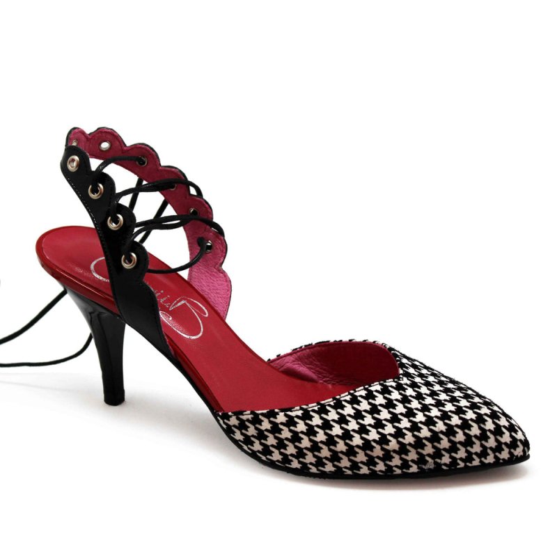 Zorilla - Houndstooth heel - Heel Shoe - British D'sire