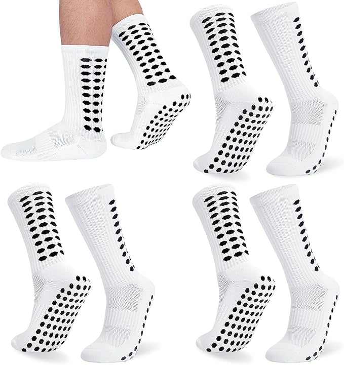 Zuimei 3 Pairs Football Grip Socks for Men, Grip Socks Football Socks Anti - slip Sports Socks for Football Basketball Soccer Volleyball Yoga Running Trekking Hiking - Men's Socks - British D'sire Main image