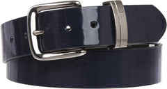 1 1/2" (38 Mm) Snap on Nickel Free Faux Synthetic Patent Leather Fashion Plain Belt - Mens Accessories - British D'sire