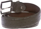 1 1/2" Faux Ostrich Print Feather-Edged Leather Belt - Mens Accessories - British D'sire