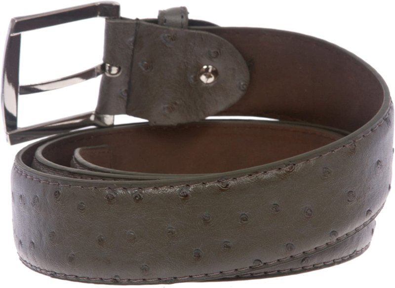 1 1/2" Faux Ostrich Print Feather-Edged Leather Belt - Mens Accessories - British D'sire