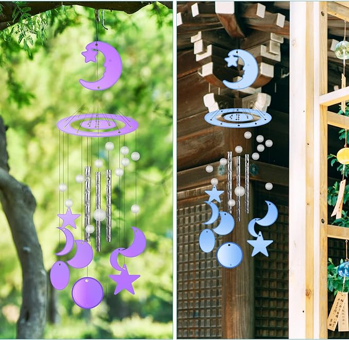1 Set Moon Star Wind Chimes Resin Molds, Wind Chimes Resin Molds Silicone Kit Star Moon Resin Casting Molds Star Moon Series Molds for DIY Wind Bell Home Garden Outdoor Decor - British D'sire