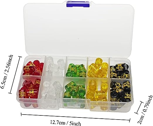 100pcs Glass Beads Kit Loose Crystal 5 Color Tibetan Bronzing Six Words Mantras Bucket Beads for Jewelry Making - Jewellery Accessories - British D'sire